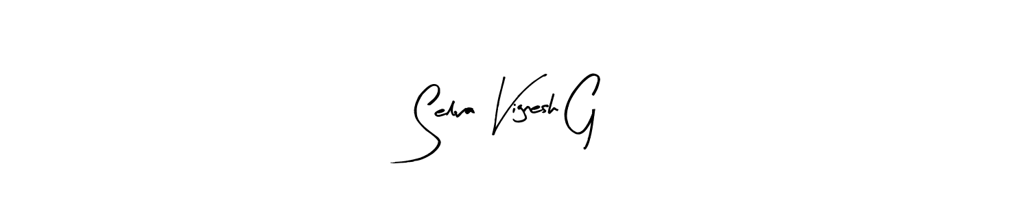 How to make Selva Vignesh G name signature. Use Arty Signature style for creating short signs online. This is the latest handwritten sign. Selva Vignesh G signature style 8 images and pictures png