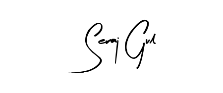 A sleek calligraphic signature for name Seraj Gul utilizing Arty Signature styling. Great for adding personal signatures to photos and art. Seraj Gul signature style 8 images and pictures png