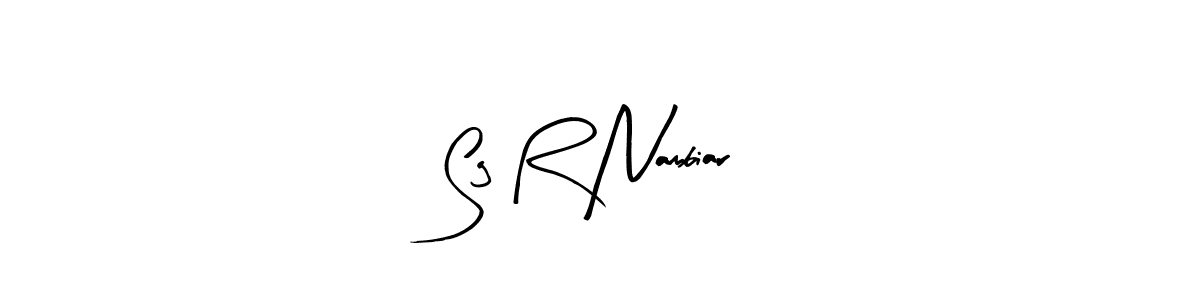 Use a signature maker to create a handwritten signature online. With this signature software, you can design (Arty Signature) your own signature for name Sg R Nambiar. Sg R Nambiar signature style 8 images and pictures png