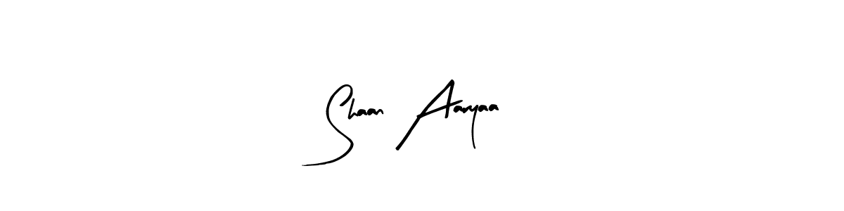 How to make Shaan Aaryaa name signature. Use Arty Signature style for creating short signs online. This is the latest handwritten sign. Shaan Aaryaa signature style 8 images and pictures png