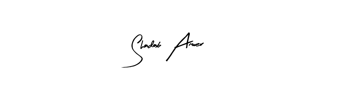 You should practise on your own different ways (Arty Signature) to write your name (Shadab Anwer) in signature. don't let someone else do it for you. Shadab Anwer signature style 8 images and pictures png
