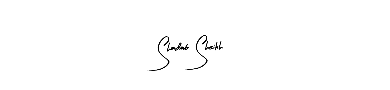 How to make Shadab Sheikh name signature. Use Arty Signature style for creating short signs online. This is the latest handwritten sign. Shadab Sheikh signature style 8 images and pictures png