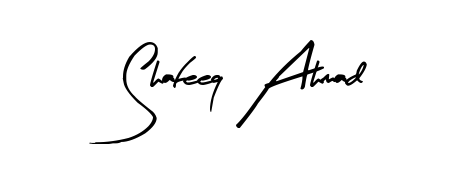 Use a signature maker to create a handwritten signature online. With this signature software, you can design (Arty Signature) your own signature for name Shafeeq Ahmad. Shafeeq Ahmad signature style 8 images and pictures png