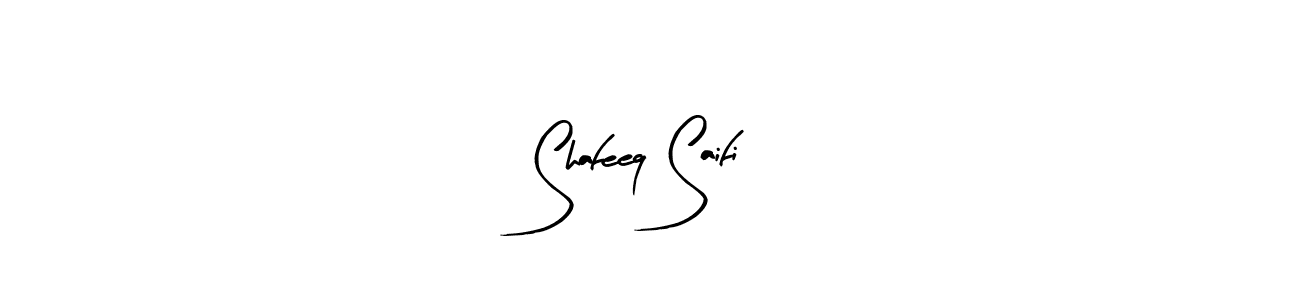 Similarly Arty Signature is the best handwritten signature design. Signature creator online .You can use it as an online autograph creator for name Shafeeq Saifi. Shafeeq Saifi signature style 8 images and pictures png