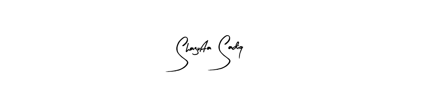 Make a beautiful signature design for name Shagufta Sadiq. With this signature (Arty Signature) style, you can create a handwritten signature for free. Shagufta Sadiq signature style 8 images and pictures png