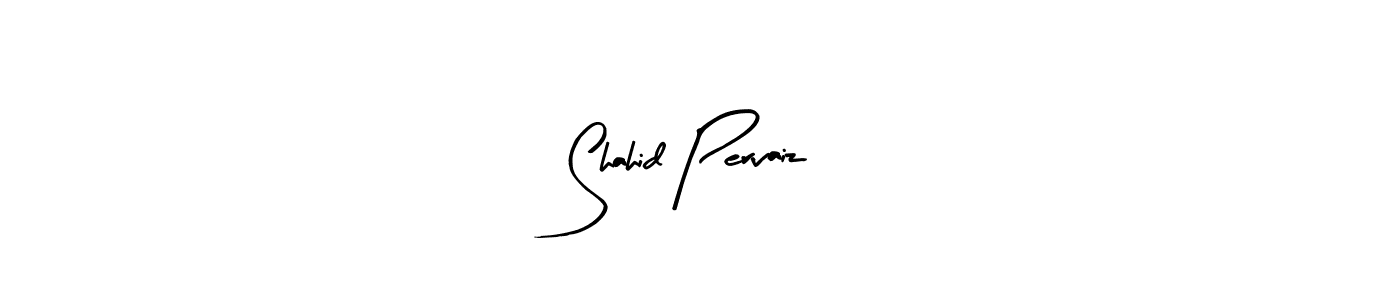 Arty Signature is a professional signature style that is perfect for those who want to add a touch of class to their signature. It is also a great choice for those who want to make their signature more unique. Get Shahid Pervaiz name to fancy signature for free. Shahid Pervaiz signature style 8 images and pictures png