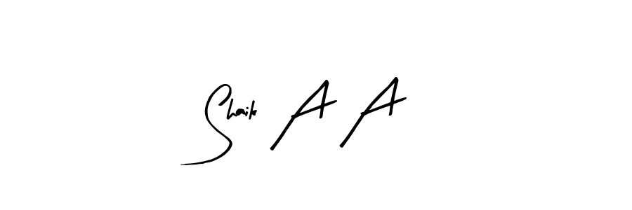 Use a signature maker to create a handwritten signature online. With this signature software, you can design (Arty Signature) your own signature for name Shaik A A. Shaik A A signature style 8 images and pictures png