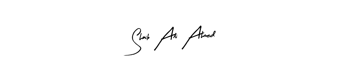 The best way (Arty Signature) to make a short signature is to pick only two or three words in your name. The name Shaik Ali Ahmed include a total of six letters. For converting this name. Shaik Ali Ahmed signature style 8 images and pictures png