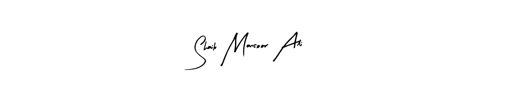 Design your own signature with our free online signature maker. With this signature software, you can create a handwritten (Arty Signature) signature for name Shaik Mansoor Ali. Shaik Mansoor Ali signature style 8 images and pictures png
