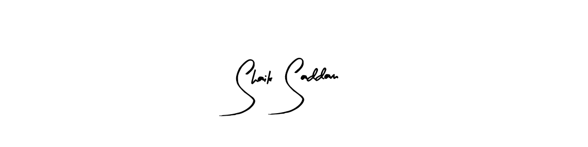 Create a beautiful signature design for name Shaik Saddam. With this signature (Arty Signature) fonts, you can make a handwritten signature for free. Shaik Saddam signature style 8 images and pictures png