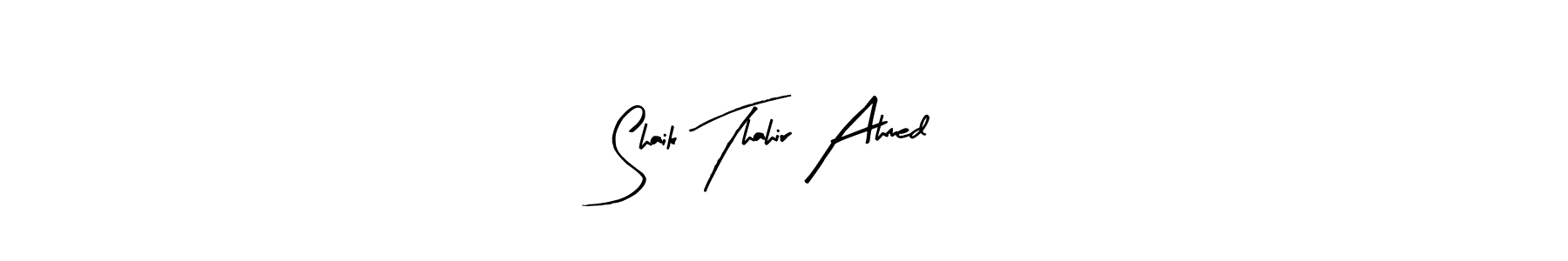 How to make Shaik Thahir Ahmed name signature. Use Arty Signature style for creating short signs online. This is the latest handwritten sign. Shaik Thahir Ahmed signature style 8 images and pictures png