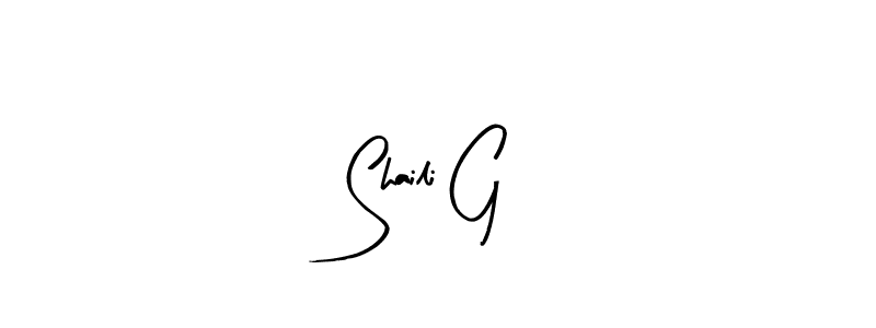 Use a signature maker to create a handwritten signature online. With this signature software, you can design (Arty Signature) your own signature for name Shaili G. Shaili G signature style 8 images and pictures png