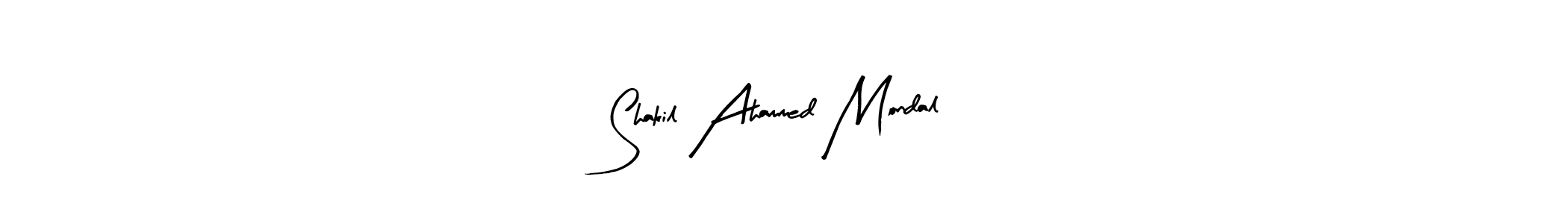 The best way (Arty Signature) to make a short signature is to pick only two or three words in your name. The name Shakil Ahammed Mondal include a total of six letters. For converting this name. Shakil Ahammed Mondal signature style 8 images and pictures png
