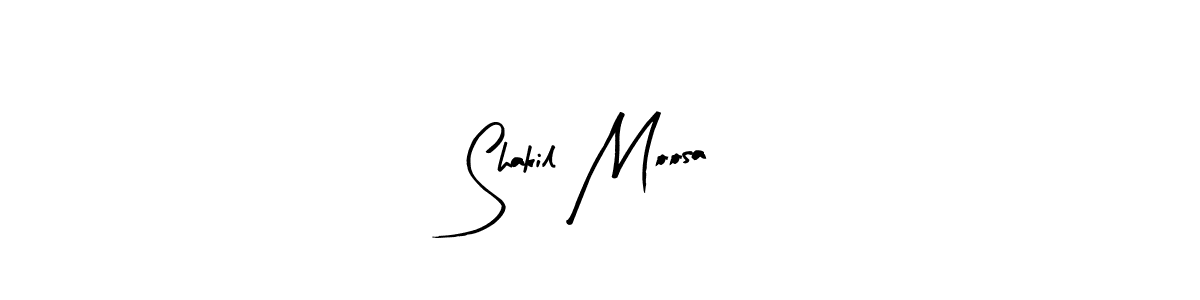 Make a beautiful signature design for name Shakil Moosa. With this signature (Arty Signature) style, you can create a handwritten signature for free. Shakil Moosa signature style 8 images and pictures png