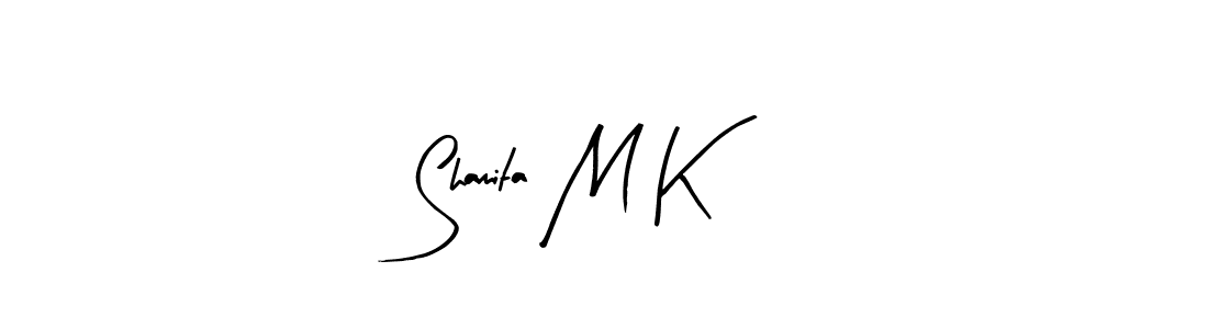 You can use this online signature creator to create a handwritten signature for the name Shamita M K. This is the best online autograph maker. Shamita M K signature style 8 images and pictures png