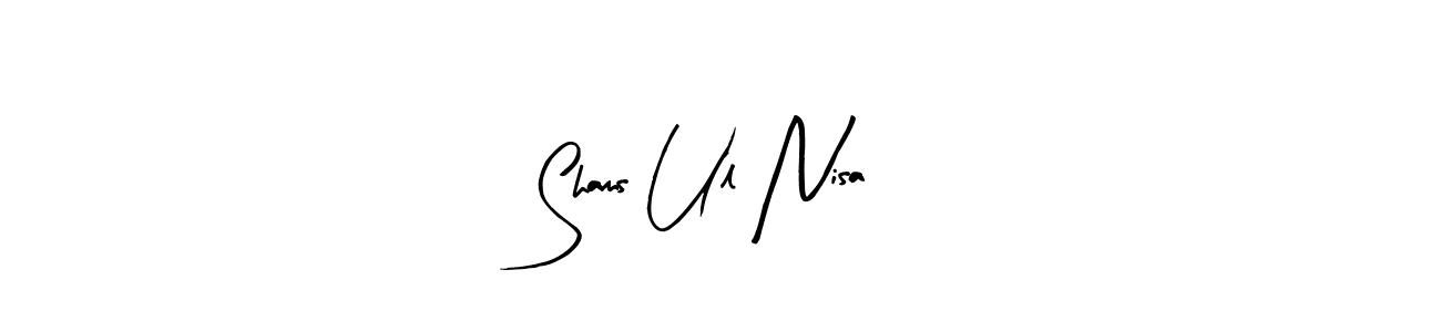 This is the best signature style for the Shams Ul Nisa name. Also you like these signature font (Arty Signature). Mix name signature. Shams Ul Nisa signature style 8 images and pictures png