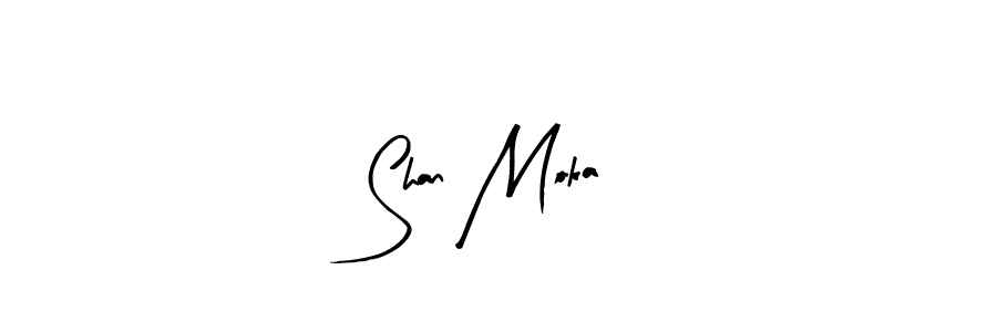 Make a beautiful signature design for name Shan Moka. With this signature (Arty Signature) style, you can create a handwritten signature for free. Shan Moka signature style 8 images and pictures png