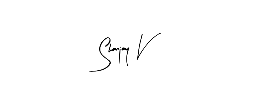 Shanjay V stylish signature style. Best Handwritten Sign (Arty Signature) for my name. Handwritten Signature Collection Ideas for my name Shanjay V. Shanjay V signature style 8 images and pictures png