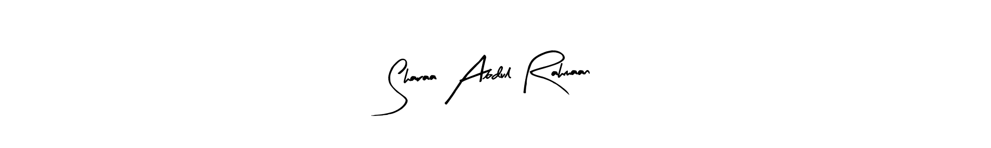 How to make Sharaa Abdul Rahmaan name signature. Use Arty Signature style for creating short signs online. This is the latest handwritten sign. Sharaa Abdul Rahmaan signature style 8 images and pictures png