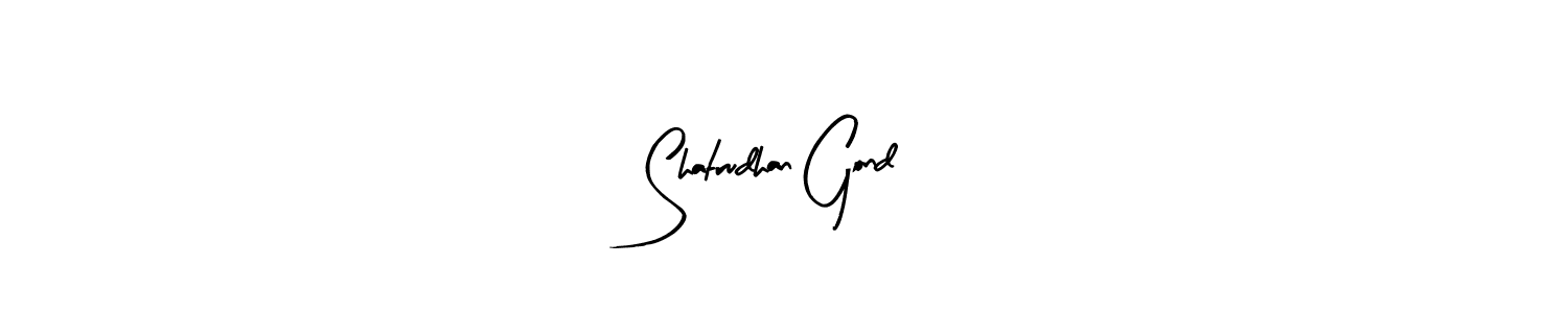 Arty Signature is a professional signature style that is perfect for those who want to add a touch of class to their signature. It is also a great choice for those who want to make their signature more unique. Get Shatrudhan Gond name to fancy signature for free. Shatrudhan Gond signature style 8 images and pictures png
