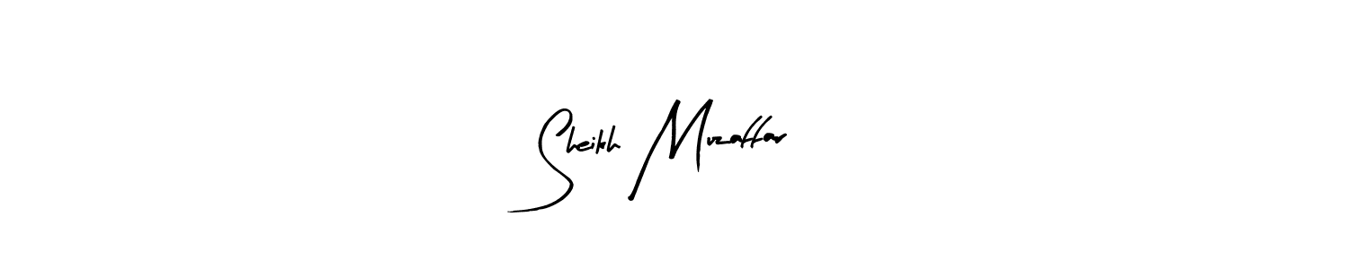 Design your own signature with our free online signature maker. With this signature software, you can create a handwritten (Arty Signature) signature for name Sheikh Muzaffar. Sheikh Muzaffar signature style 8 images and pictures png