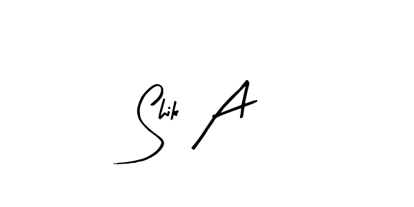 if you are searching for the best signature style for your name Shik A. so please give up your signature search. here we have designed multiple signature styles  using Arty Signature. Shik A signature style 8 images and pictures png