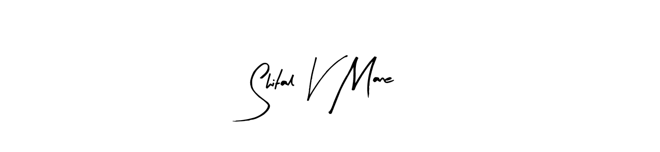 Arty Signature is a professional signature style that is perfect for those who want to add a touch of class to their signature. It is also a great choice for those who want to make their signature more unique. Get Shital V Mane name to fancy signature for free. Shital V Mane signature style 8 images and pictures png