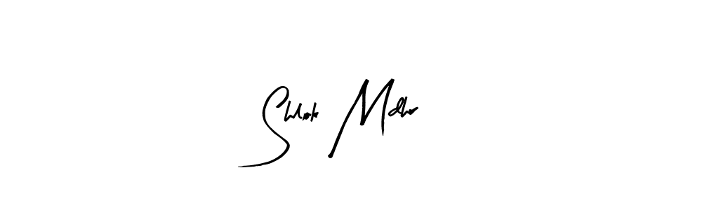 How to make Shlok Mdhr name signature. Use Arty Signature style for creating short signs online. This is the latest handwritten sign. Shlok Mdhr signature style 8 images and pictures png
