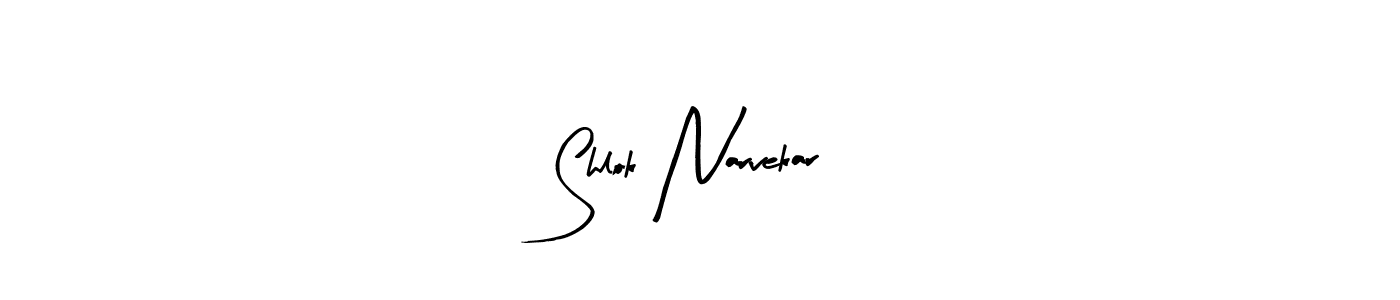 How to make Shlok Narvekar name signature. Use Arty Signature style for creating short signs online. This is the latest handwritten sign. Shlok Narvekar signature style 8 images and pictures png