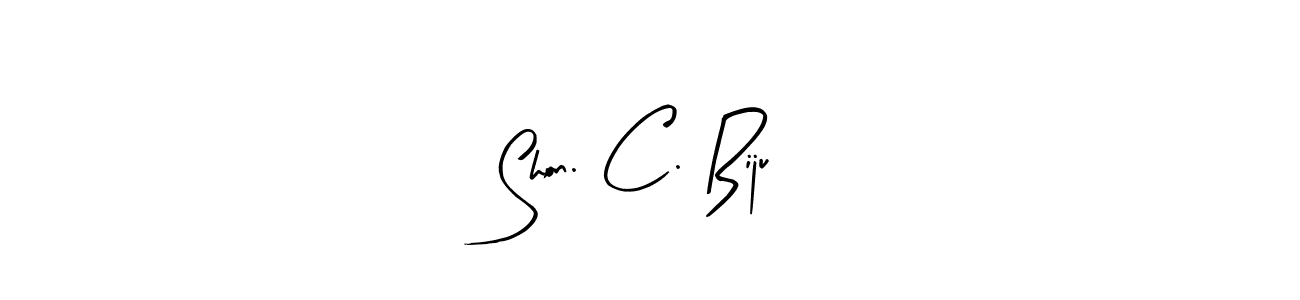 You should practise on your own different ways (Arty Signature) to write your name (Shon. C. Biju) in signature. don't let someone else do it for you. Shon. C. Biju signature style 8 images and pictures png