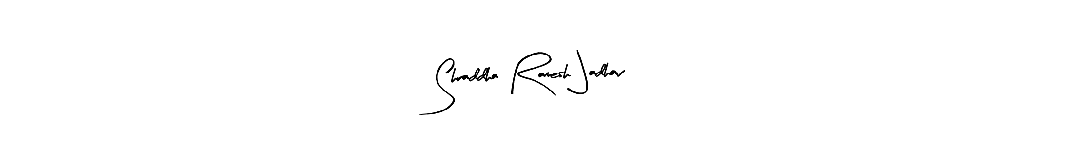 Arty Signature is a professional signature style that is perfect for those who want to add a touch of class to their signature. It is also a great choice for those who want to make their signature more unique. Get Shraddha Ramesh Jadhav name to fancy signature for free. Shraddha Ramesh Jadhav signature style 8 images and pictures png