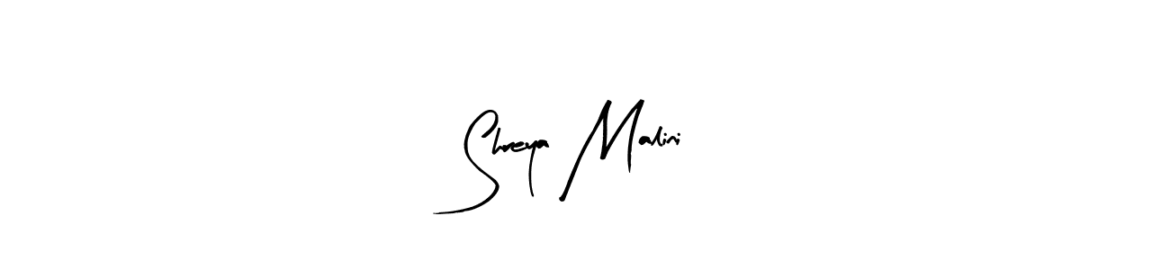 Arty Signature is a professional signature style that is perfect for those who want to add a touch of class to their signature. It is also a great choice for those who want to make their signature more unique. Get Shreya Malini name to fancy signature for free. Shreya Malini signature style 8 images and pictures png