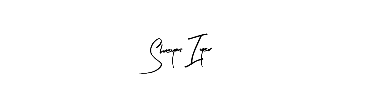 Create a beautiful signature design for name Shreyas Iyer. With this signature (Arty Signature) fonts, you can make a handwritten signature for free. Shreyas Iyer signature style 8 images and pictures png