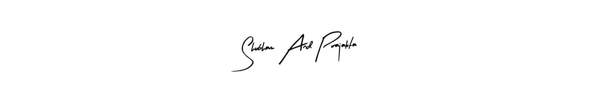 You should practise on your own different ways (Arty Signature) to write your name (Shubham And Prajakta) in signature. don't let someone else do it for you. Shubham And Prajakta signature style 8 images and pictures png