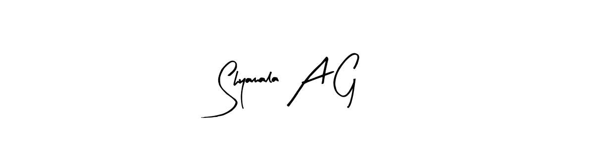 Shyamala A G stylish signature style. Best Handwritten Sign (Arty Signature) for my name. Handwritten Signature Collection Ideas for my name Shyamala A G. Shyamala A G signature style 8 images and pictures png