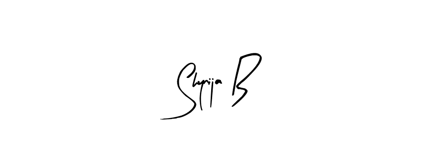 How to make Shynija B name signature. Use Arty Signature style for creating short signs online. This is the latest handwritten sign. Shynija B signature style 8 images and pictures png