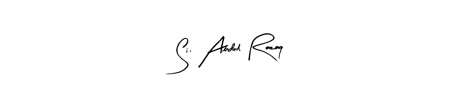 The best way (Arty Signature) to make a short signature is to pick only two or three words in your name. The name Si. Abdul Razaq include a total of six letters. For converting this name. Si. Abdul Razaq signature style 8 images and pictures png