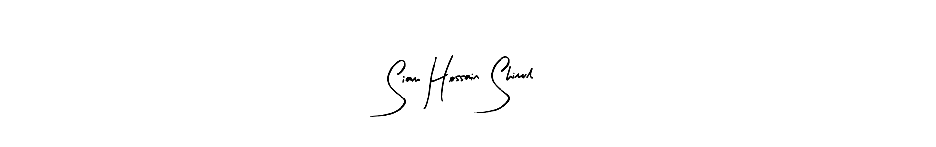 How to make Siam Hossain Shimul name signature. Use Arty Signature style for creating short signs online. This is the latest handwritten sign. Siam Hossain Shimul signature style 8 images and pictures png