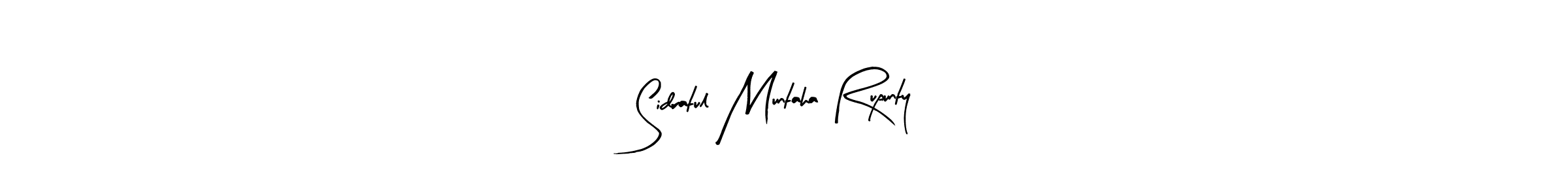 Arty Signature is a professional signature style that is perfect for those who want to add a touch of class to their signature. It is also a great choice for those who want to make their signature more unique. Get Sidratul Muntaha Rupunty name to fancy signature for free. Sidratul Muntaha Rupunty signature style 8 images and pictures png