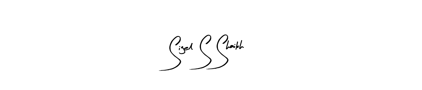 The best way (Arty Signature) to make a short signature is to pick only two or three words in your name. The name Sigel S Shaikh include a total of six letters. For converting this name. Sigel S Shaikh signature style 8 images and pictures png