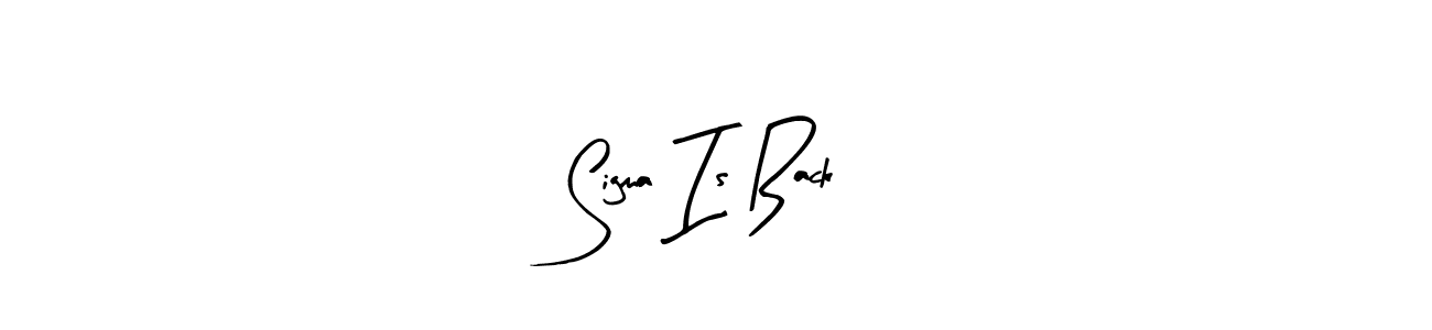 Here are the top 10 professional signature styles for the name Sigma Is Back. These are the best autograph styles you can use for your name. Sigma Is Back signature style 8 images and pictures png