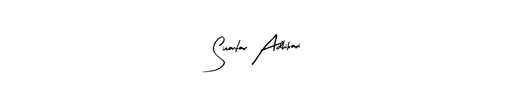 The best way (Arty Signature) to make a short signature is to pick only two or three words in your name. The name Simantar Adhikari include a total of six letters. For converting this name. Simantar Adhikari signature style 8 images and pictures png