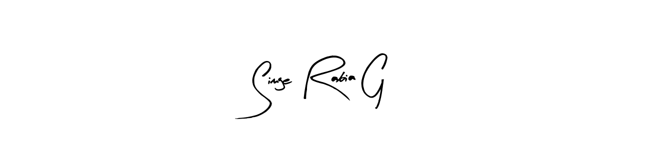 Use a signature maker to create a handwritten signature online. With this signature software, you can design (Arty Signature) your own signature for name Simge Rabia G. Simge Rabia G signature style 8 images and pictures png
