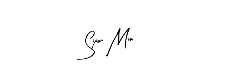 How to make Sipon Mia name signature. Use Arty Signature style for creating short signs online. This is the latest handwritten sign. Sipon Mia signature style 8 images and pictures png