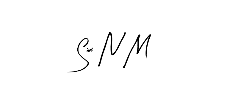 How to make Siri N M signature? Arty Signature is a professional autograph style. Create handwritten signature for Siri N M name. Siri N M signature style 8 images and pictures png