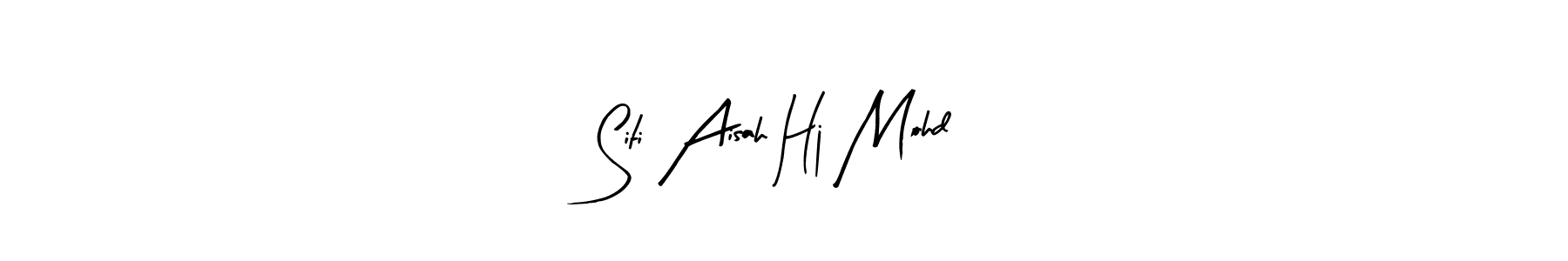 Make a beautiful signature design for name Siti Aisah Hj Mohd. With this signature (Arty Signature) style, you can create a handwritten signature for free. Siti Aisah Hj Mohd signature style 8 images and pictures png
