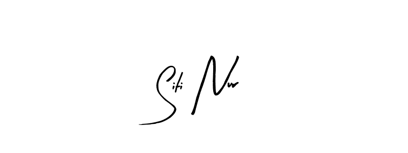 Arty Signature is a professional signature style that is perfect for those who want to add a touch of class to their signature. It is also a great choice for those who want to make their signature more unique. Get Siti Nur name to fancy signature for free. Siti Nur signature style 8 images and pictures png