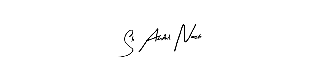 Design your own signature with our free online signature maker. With this signature software, you can create a handwritten (Arty Signature) signature for name Sk Abdul Nasib. Sk Abdul Nasib signature style 8 images and pictures png