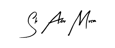 Explore multiple handwriting variations for Sk Abu Musa including this stunning Arty Signature design. Free to use across all platforms. Sk Abu Musa signature style 8 images and pictures png