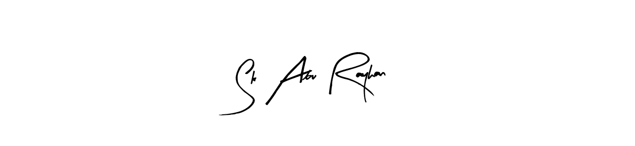 Arty Signature is a professional signature style that is perfect for those who want to add a touch of class to their signature. It is also a great choice for those who want to make their signature more unique. Get Sk Abu Rayhan name to fancy signature for free. Sk Abu Rayhan signature style 8 images and pictures png